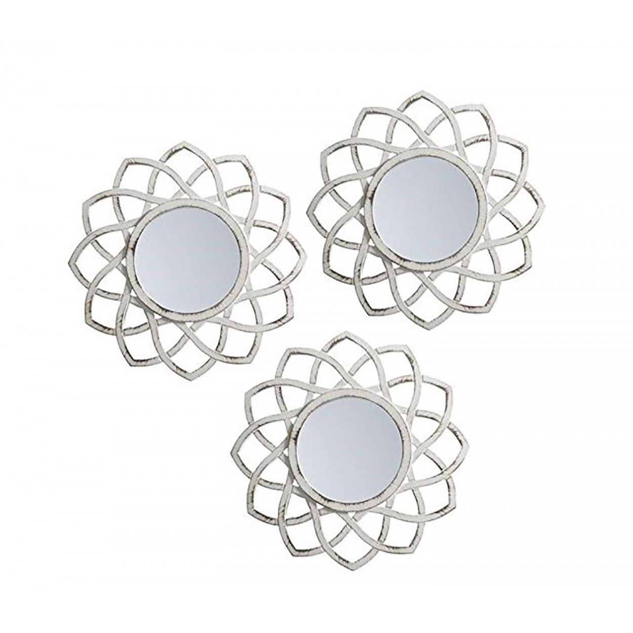 Miroirs Mur Décoratif Rond, idéal pour le Salon/Chambre à coucher. Design Vintage, avec son style d'Origine. Ensemble de 3 -