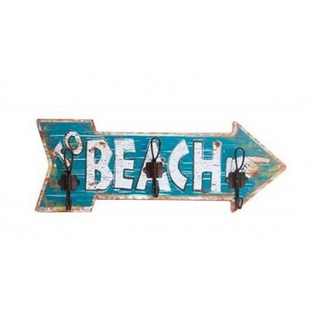 Appendiabiti da Parete, in Legno Naturale, con una Finitura angosciata. Segnale di design, stile Vintage/Surf, Ingresso - Casa