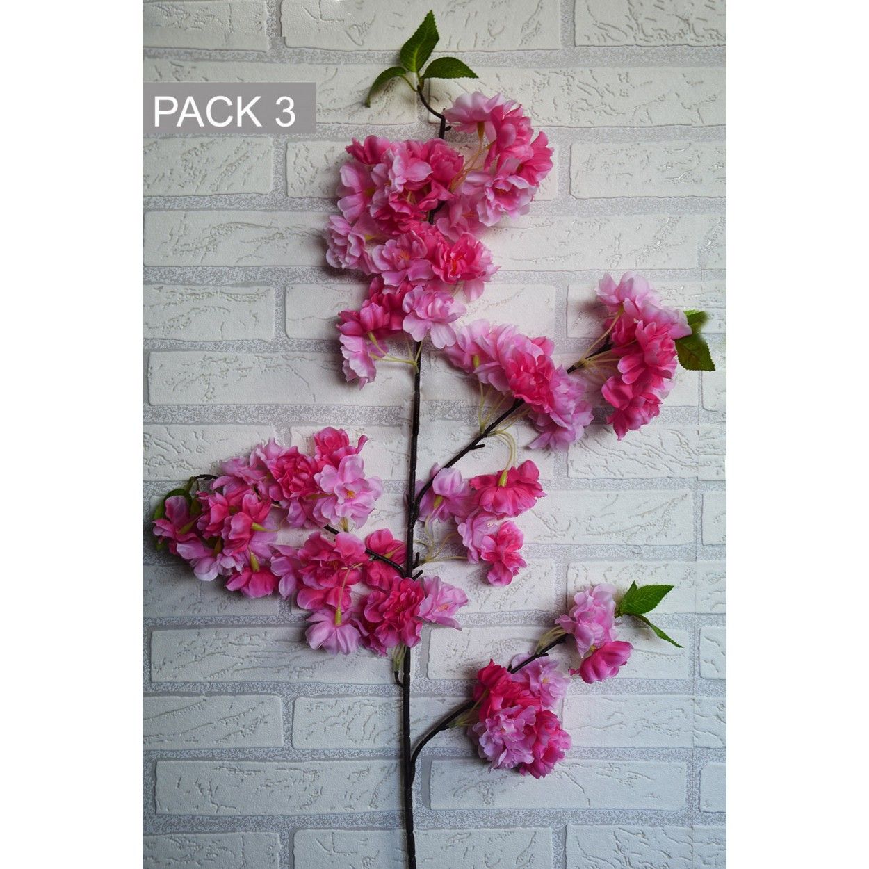 Lot de 3 Fleurs Artificielles Décoration des Vases à fleurs, la Fleur de Cerisier. Les Branches de Fleurs Décoratives 100 cm