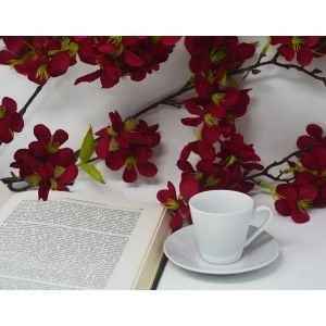 Almendro flores artificiales decoración jarrones Set de 3, Ramas Flores de Interior Decorativas 85 cm