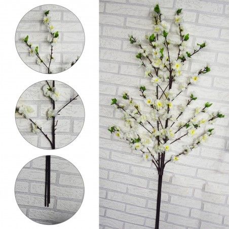 Fiori di Ciliegio Artificiale per la decorazione di vasi, Set di 3, Rami, Fiori, Decorativo Interno 120 cm