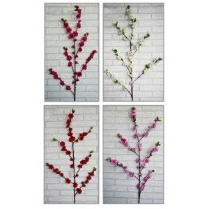 Flores Cerezo Artificiales decoración jarrones Set de 3, Ramas Flores de Interior Decorativas 120 cm