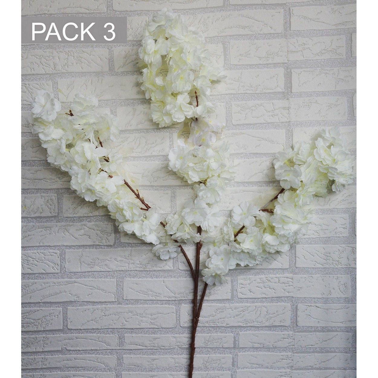 Flowers Almond tree Artificial decor flower vases Set of 3, Branches, Flowers, Interior Decorative 100 cm