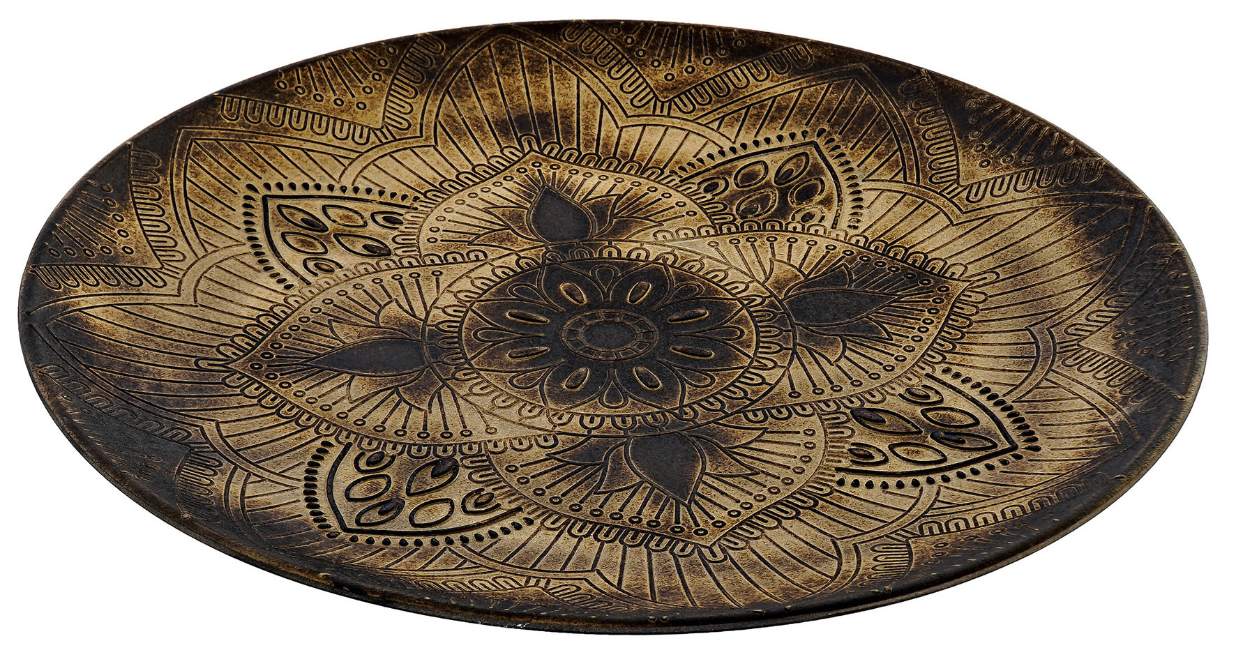 Plateau Décoratif Mandala Vintage, Plateaux De Rangement En Bois. Décoration de Table 49,5X49,5X4cm - Maison et Plus