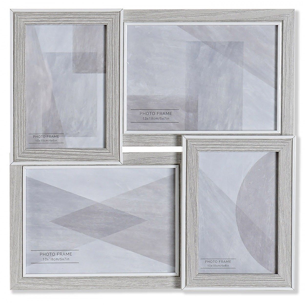 Marco de fotos Múltiple para Pared, de Madera, color Natural, Tamaño variado. Diseño Elegante/Moderno 32x3x32cm - Hogar y Más