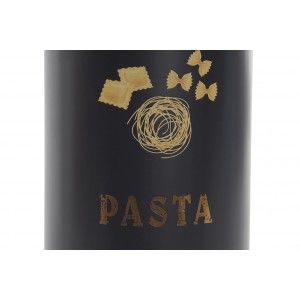 Pentola di Pasta Nera di Metallo 3000 ML, Spaghetti Vaso di Stoccaggio con coperchio in Metallo 10,8x10,8x32,8 cm