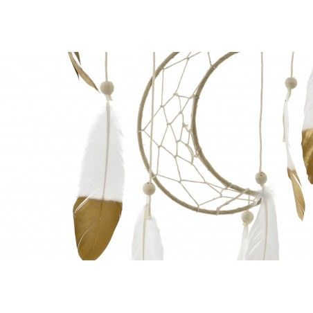 Feather Decoration Hanging, Wooden Moon Decorative for Bedroom 45X1,5X50 cm