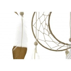 Plumas Decoración Colgante de Madera, Luna Decorativa para Dormitorio 45X1,5X50 cm