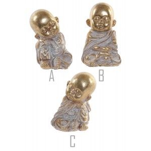 Buda Decorativo Resina Cristal, Budista Dorado. Buda Decape, Figuras Budas Decoración, Estilo Zen 7x6x10cm - Hogar y Más