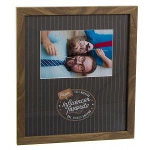 Porta Foto in Legno 10x15 "papa influencer", Porta-foto Originale Regalo di giorno del Padre 32x1,2x23 cm
