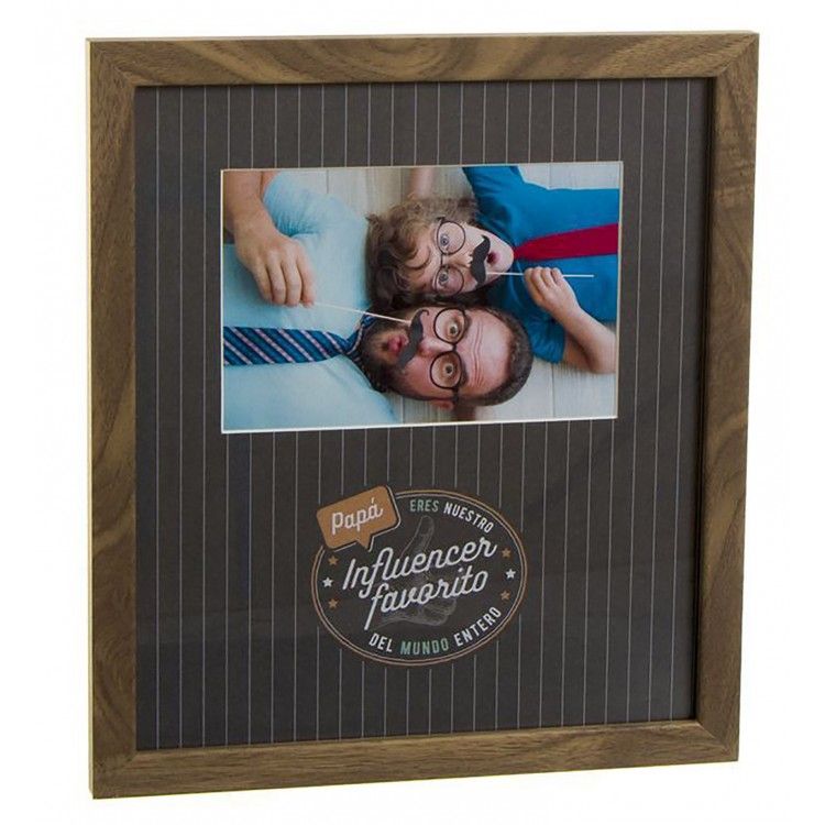 Porta Photos Wood 10x15 "pope influencer", Porta-photos Original Gift Father's day 32x1,2x23 cm