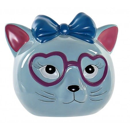 Salvadanaio Gatto con gli Occhiali, un salvadanaio di Dolomite per i Bambini. Piggy banche, per Bambini Originale, la Figura
