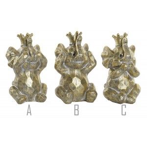 La Figure de l'Éléphant d'Or, l'Éléphant tons d'Or, de la Résine "3 Singes de la sagesse", de la Décoration d'intérieur,