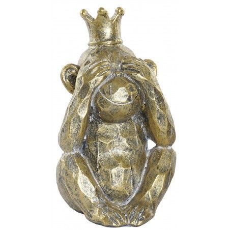 Figura Golden Scimmia, Scimmia d'Oro Resina "3 Wise Monkeys", Decorazione di interni, Moderno/Originale 11x10x17cm
