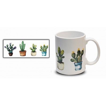 Cup of Coffee, Cactus 300 ml Mug Breakfast. Cups Original Gift 8x9,7 cm