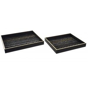 Trays Decorative Wooden Set of 2, Original Tray for Decoration ethnic 38X28X4 cm