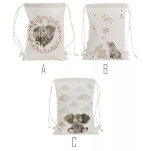 Zaino di Tela Corde di Cotone con il Disegno di un Elefante, Borse di Corde per un Uomo/Donna 28X1X36cm - Casa e altro ancora