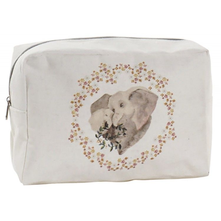 A Travel beauty case for Women, Bag of Canvas and Polyester, Design, Elephant, Bags for Suitcase, 20x8x14cm - Home and More