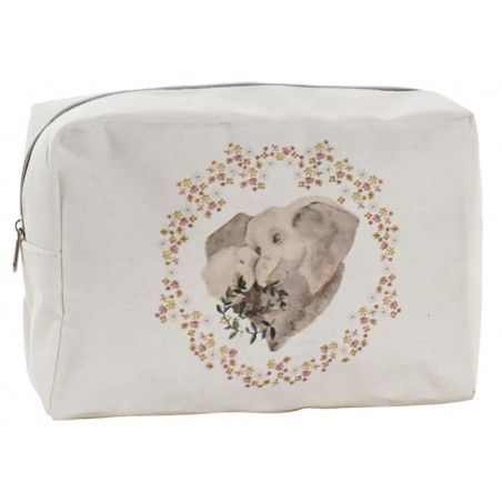 A Travel beauty case for Women, Bag of Canvas and Polyester, Design, Elephant, Bags for Suitcase, 20x8x14cm - Home and More