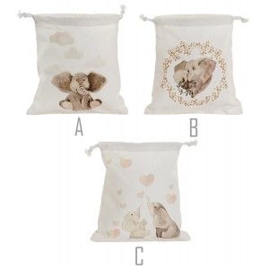 Sacs en Toile de Cordes de Coton avec la Conception de l'Éléphant, les Sacs de cordon pour les Femmes 24X2X26cm - Maison et Plus