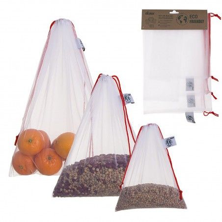 Bag Buy Re-usable, set of 3 Bags for Food. Products Eco-Friendly Set of Reusable Bags