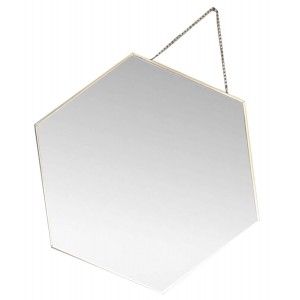 Wall mirror-Geometric, set of 3 Mirrors Hexagonal Golden, Decoration, Modern/Original, 3 Different Sizes.