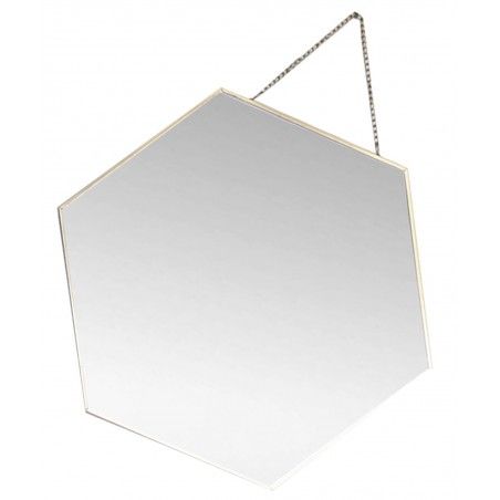 Miroir mural-Géométrique, lot de 3 Miroirs Hexagonaux d'Or, de la Décoration, Moderne, Original, 3 Tailles Différentes.
