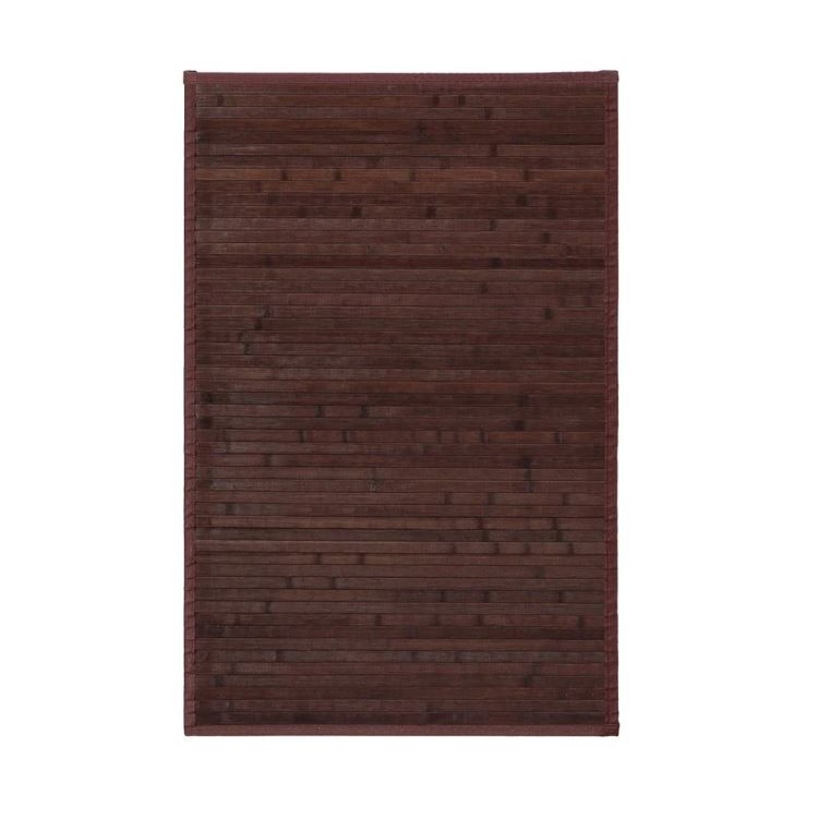 Tappeto per il Salotto o la sala da Pranzo, Marrone Cioccolato, con Base Antiscivolo, Bambù Naturale 60x90cm, Natur 60x90 Casa