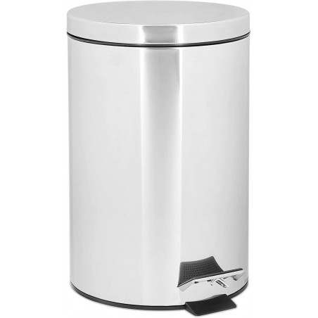 Cube Poubelle Salle De Bain 3 Litres À Pédale, Acier Inoxydable. Poubelles de salle de Bain Gris Satin 17x25,8 cm
