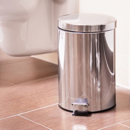Cube Trash Bathroom 3 Liter Pedal, Stainless Steel. Garbage cans for Bathroom Grey Satin 17x25,8 cm