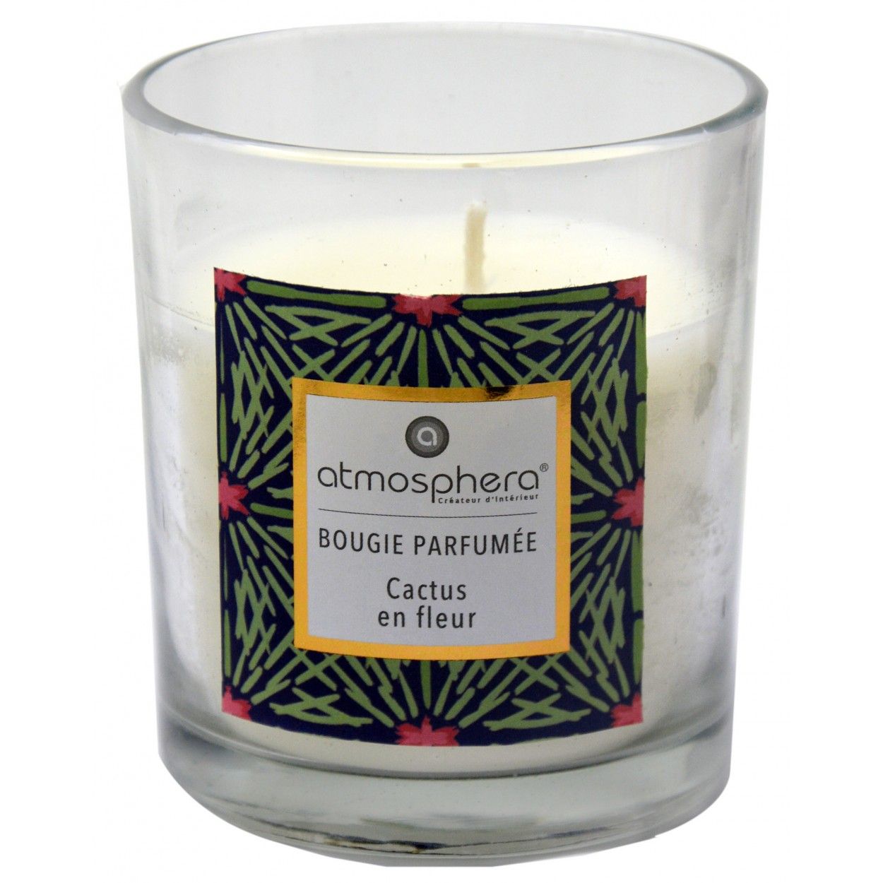 Candela Profumata Cactus con vetro in Cristallo e la Scatola Decorativa, Ideale per fare dei regali. Candele profumate 110 g