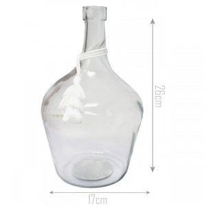 Jarrón Turquesa Cristal Decorativo Fleco, Decoración Étnica Floreros Decoración Cristal 26X17 cm