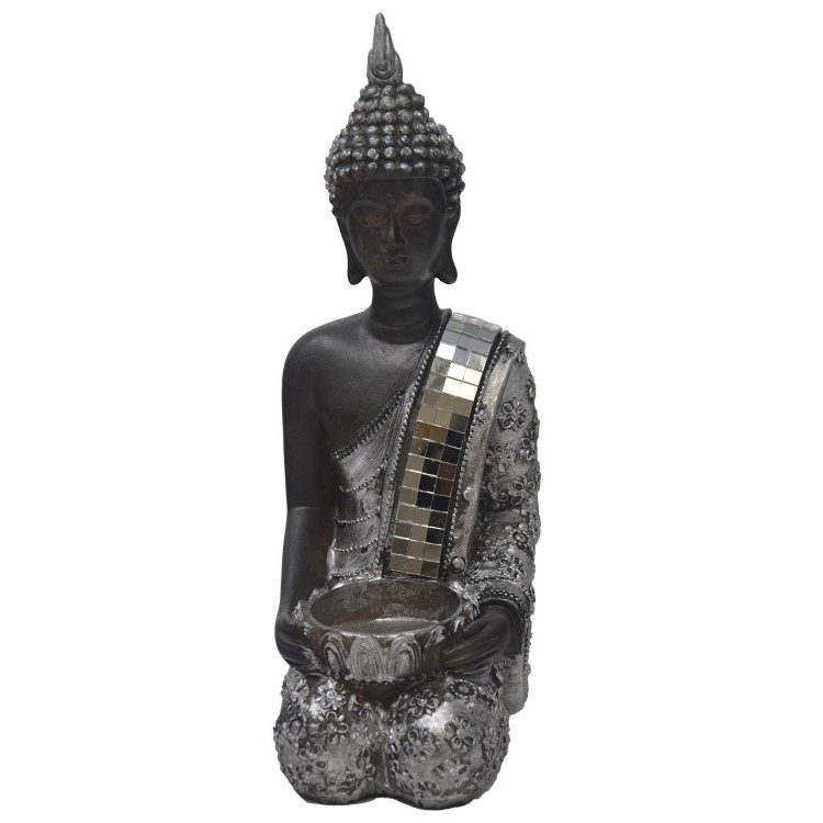 La figura del Buddha di Fortuna Sedersi, Figura Bocciolo di Buddha, Decorazione, Buddismo, Buddha, Fortunato, Argento Specchi,