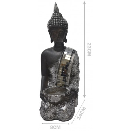 La figura del Buddha di Fortuna Sedersi, Figura Bocciolo di Buddha, Decorazione, Buddismo, Buddha, Fortunato, Argento Specchi,