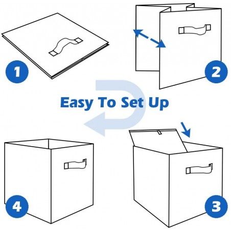 Caja de Almacenamiento Plegable, Cestas Almacenaje de Estilo Étnico. Cajones Organizadores de Tela 31x31x31 cm