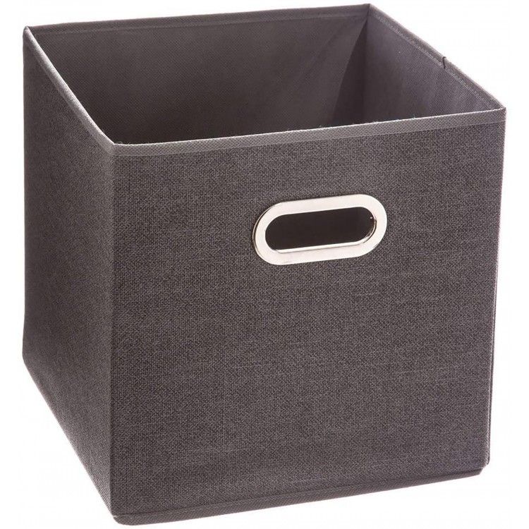 Caja de Almacenamiento Plegable, Cesta Almacenaje Gris con cremallera. Cajones Organizadores de Tela 31x31x31 cm