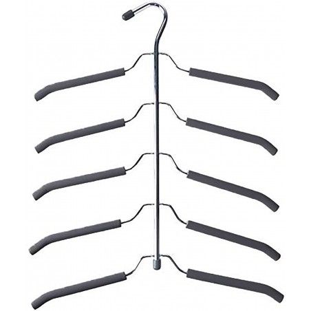 MultiPercha Antideslizante con 6 Colgadores, Ahorro de Espacio. Percha Múltiple 360º para Pantalones, Camisetas 51x36 cm