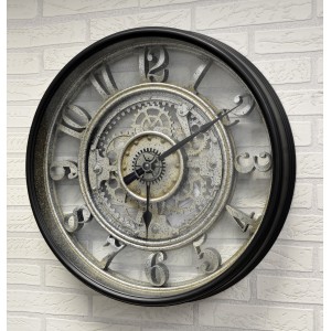 Reloj Pared Engranajes 3D Grande, Relojes Decorativos Estilo Vintage ø 51cm