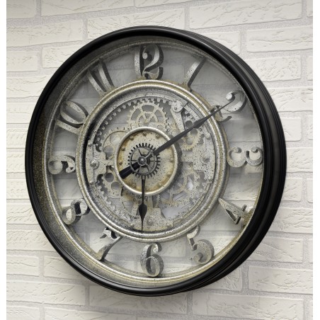 Reloj Pared Engranajes 3D Grande, Relojes Decorativos Estilo Vintage ø 51cm