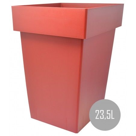 Maceteros Int/Ext. Grandes de PVC, Rpjo 23,5L, Maceteros con Hidro-riego, Decoración Moderna,30x30x41cm