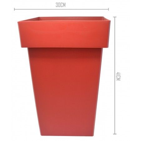 Maceteros Int/Ext. Grandes de PVC, Rpjo 23,5L, Maceteros con Hidro-riego, Decoración Moderna,30x30x41cm
