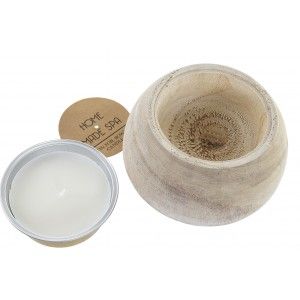 Vela Perfumada de Madera Natural Alpino,  Velas Aromaticas Decorativa 14x14x8 cm