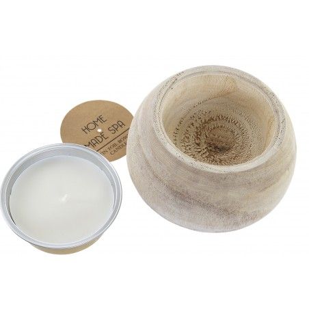 Vela Perfumada de Madera Natural Alpino,  Velas Aromaticas Decorativa 14x14x8 cm