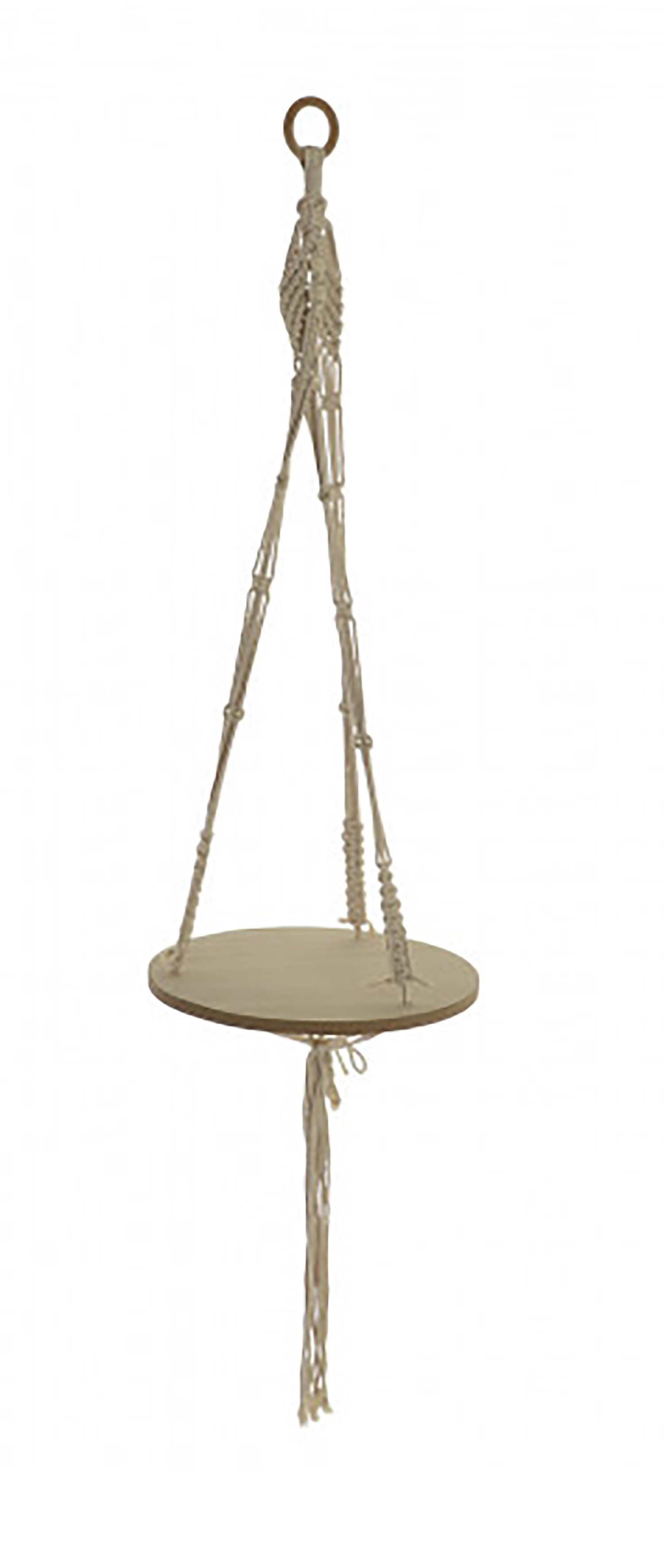 Fioriera Pensile da Corda e Legno Naturale, per Interni/Esterni. Design etnico, con Boho. Set di 3 - Casa e altro ancora