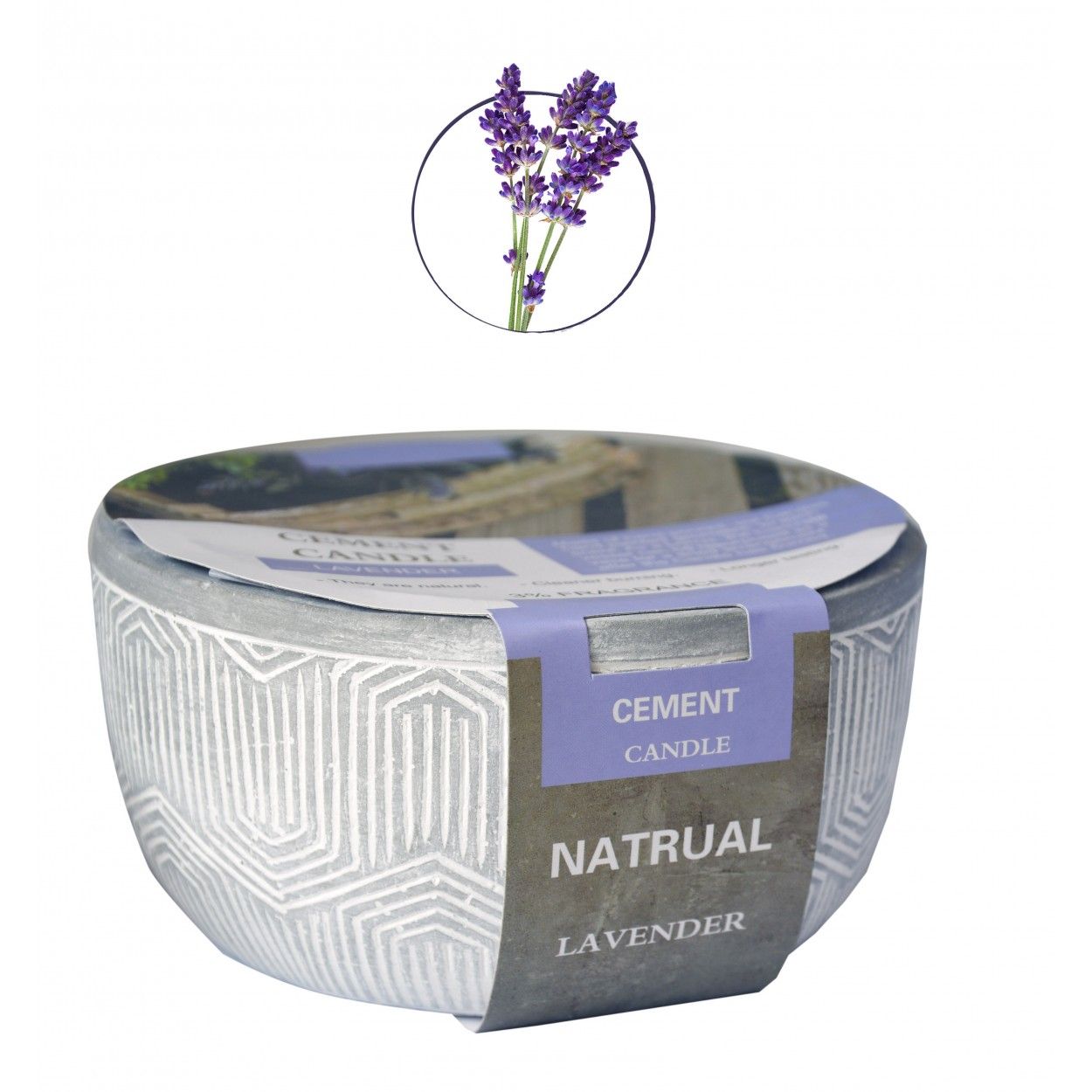 Vela Citronela Jardín Exterior, Vela Anti-mosquitos Grande con Soporte de Cemento 14,5x14,5x7,5cm