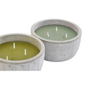 Vela Citronela Jardín Exterior, Vela Anti-mosquitos Grande con Soporte de Cemento 14,5x14,5x7,5cm
