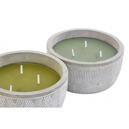 Vela Citronela Jardín Exterior, Vela Anti-mosquitos Grande con Soporte de Cemento 14,5x14,5x7,5cm