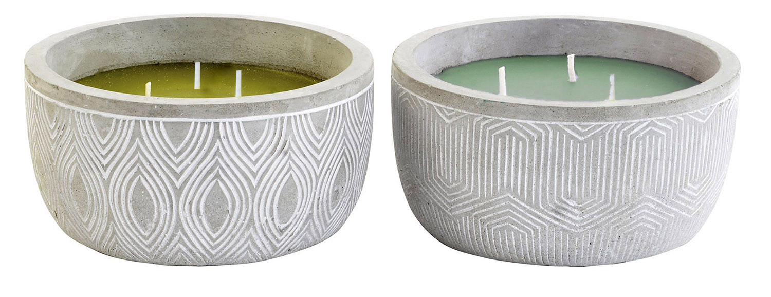 Vela Citronela Jardín Exterior, Vela Anti-mosquitos Grande con Soporte de Cemento 14,5x14,5x7,5cm