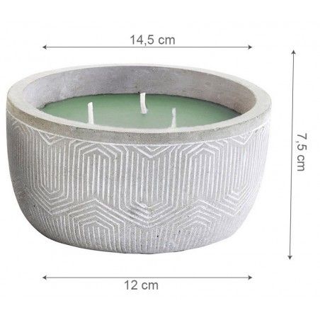 Vela Citronela Jardín Exterior, Vela Anti-mosquitos Grande con Soporte de Cemento 14,5x14,5x7,5cm