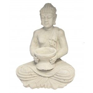 Buda Jardín Decorativo, Figuras Decoración de Jardín o Exterior. Buda Porta-velas Grande 42x24x30 cm